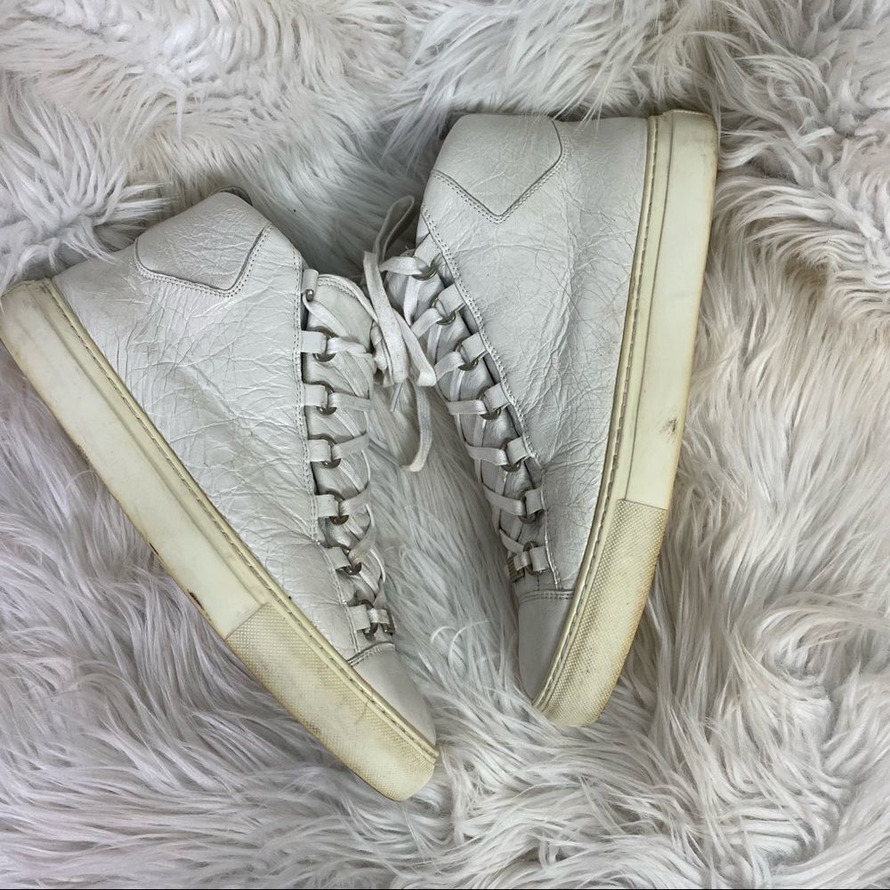 Balenciaga Arena 341760 high top leather lace up sneakers 8 EUR 41 - Picture 9 of 13